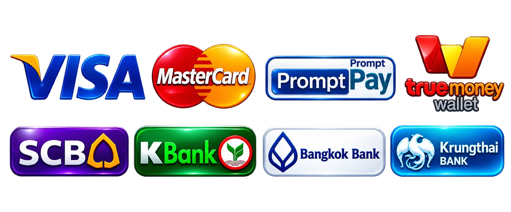 ช่องทางชำระเงิน ZIP55 Visa Mastercard PromptPay TrueMoney SCB KBank Bangkok Bank Krungthai