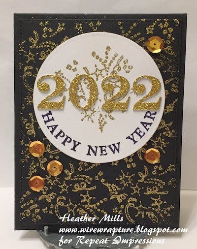 The House That Stamps Built Theme Challenge D2921 ~ New Years creation by Heather Mills